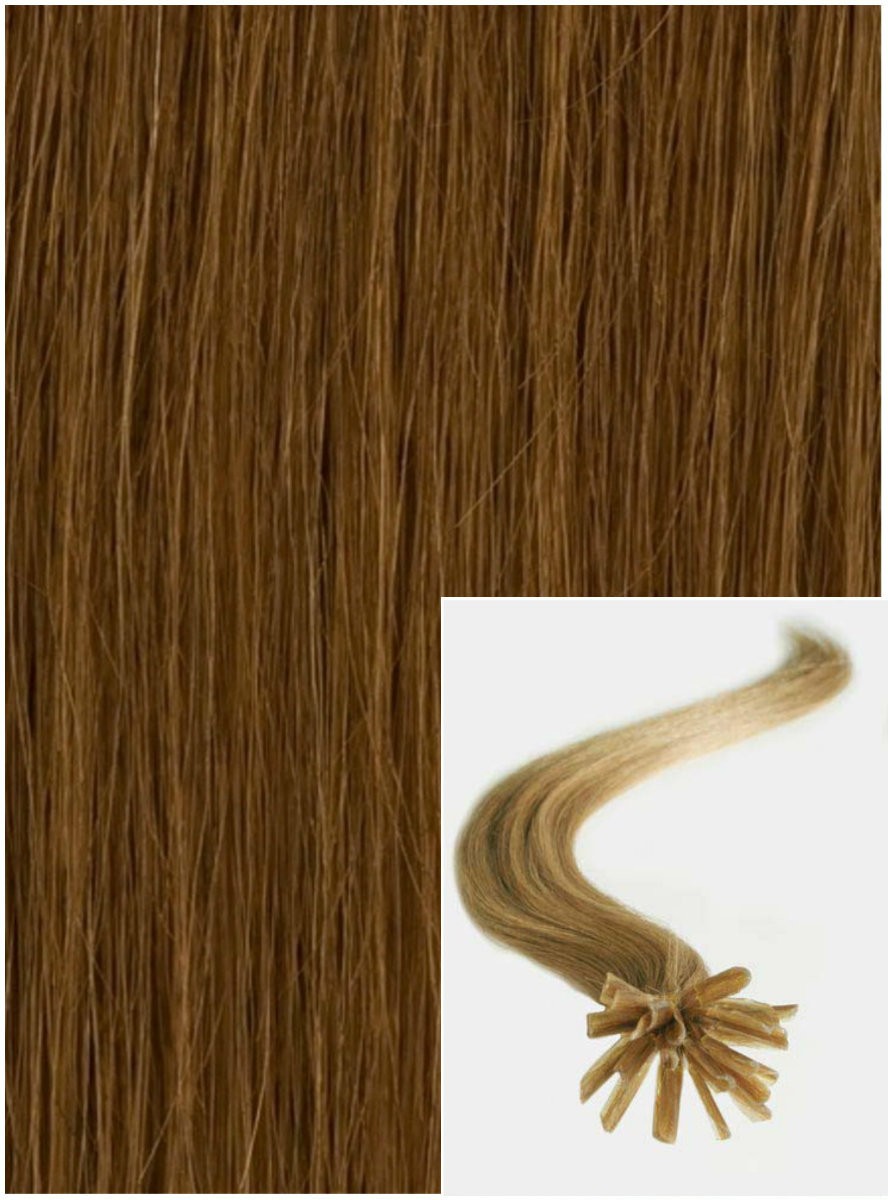 Vlasy na keratin, 40 cm 0,5g/pr., 50 pramenů - SVĚTLE HNĚDÉ